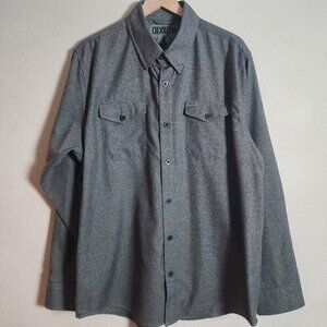 Dixxon Flannel Company Shirt Mens XL Gray Obsidian Button Front Long Sleeve